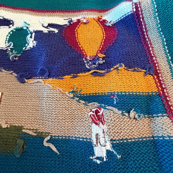 Vintage Par Four Golf Novelty Sweater Medium Ramie Knit 90s - Picture 7 of 11